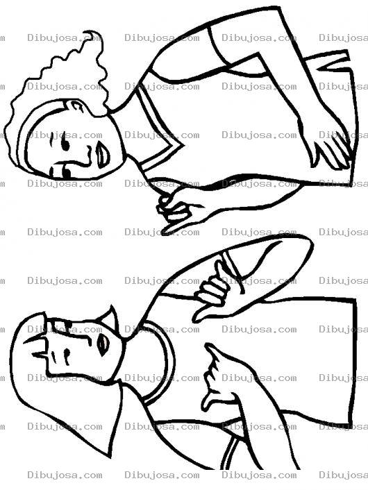 Dibujo para colorear Dibujo De Amigas Sordomudas Hablando Con Senales Para Pintar Y Colorear