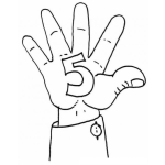 Dibujo para colorear Colorear el numero 5 cinco