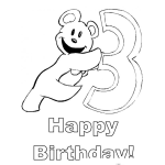 Dibujo para colorear Dibujo De Tarjeta De Feliz Cumpleanos Para Bebe De 3 Anos Para Colorear