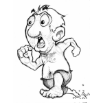 Dibujo para colorear Dibujo De Abuelo Corriendo En Calzoneta Para Pintar Y Colorear