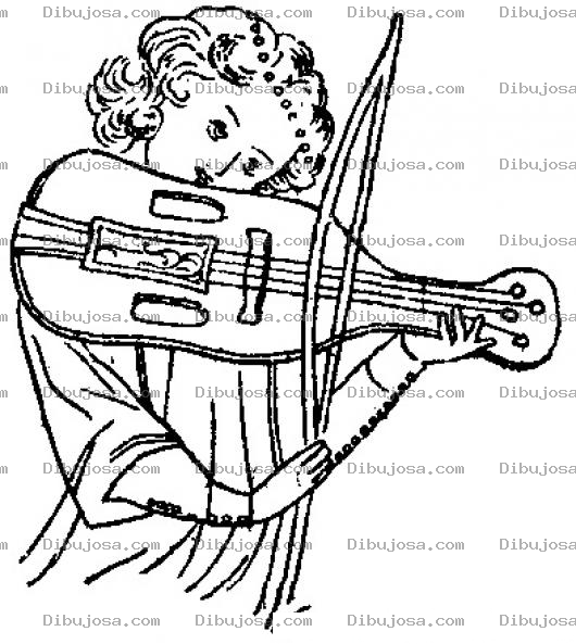 Dibujo para colorear Dibujo De Nina Tocando El Violin Para Pintar Y Colorear
