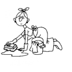 Dibujo para colorear Dibujo De Mujer Lavand El Piso Para Pintar Y Colorear