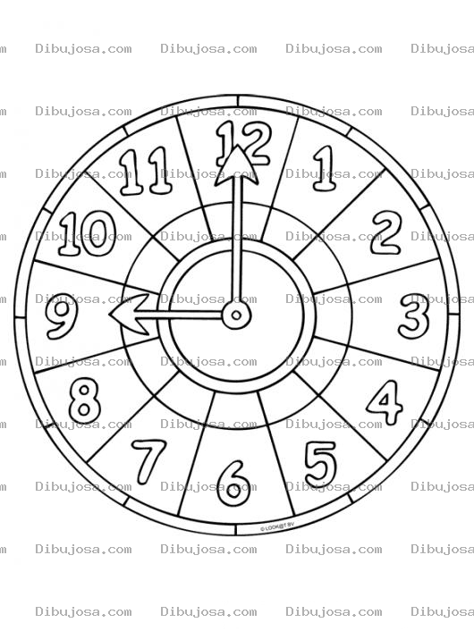 Dibujo para colorear Dibujo De Reloj Analogo Para Pintar Y Colorear