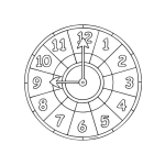 Dibujo para colorear Dibujo De Reloj Analogo Para Pintar Y Colorear