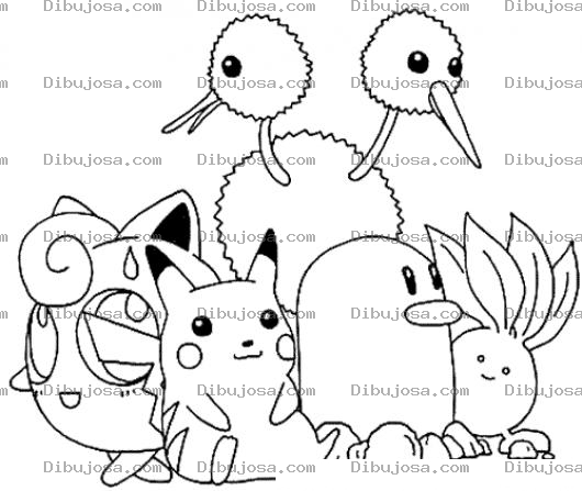 Dibujo para colorear Dibujo De Pokemon Y Sus Amigos Para Pintar Y Colorear