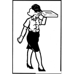 Dibujo para colorear Pizzera Dibujo De Mujer Repartidora De Pizza Para Pintar Y Colorear