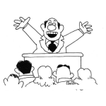 Dibujo para colorear Dibujo De Pastor Evangelico Predicando Dando Las Buenas Nuevas Desde El Pulpito Para Pintar Y Colorear