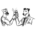 Dibujo para colorear Dibujo De Perros Brindando Con Copas De Shampan Para Pintar Y Colorear