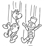 Dibujo para colorear Dibujo De Jirafita Y Soldadito Marionetas Para Pintar Y Colorear