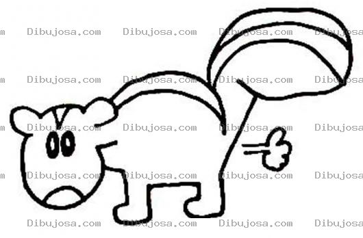 Dibujo para colorear Zorrillo Pedorro Dibujo De Zorrillo Tirandose Un Pedo Para Pintar Y Colorear
