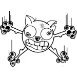 Dibujo para colorear Dibujo De Gato Cayendo De Un Vidrio En Un Edificio De Vidrios Para Pintar Y Colorear