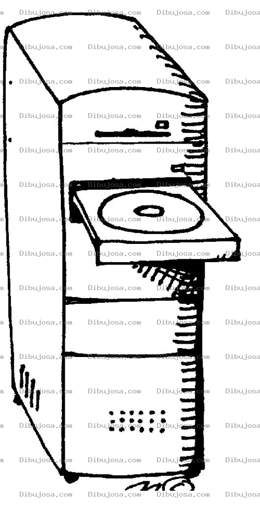 Dibujo para colorear Dibujo De Cpu Con Quemador De Dvd Blueray Para Pintar Y Colorear