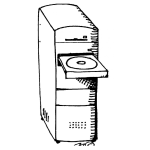 Dibujo para colorear Dibujo De Cpu Con Quemador De Dvd Blueray Para Pintar Y Colorear
