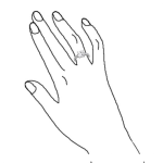 Dibujo para colorear Dibujo De Mano Con Anillo De Compromiso Para Pintar Y Colorear Mano De Chica Comprometida