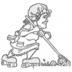 Dibujo para colorear Ama De Casa Con Patines Para Pintar Y Colorear