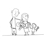 Dibujo para colorear Dibujo De La Familia Papa Mama Nena Y Bebe Para Pintar Y Colorear