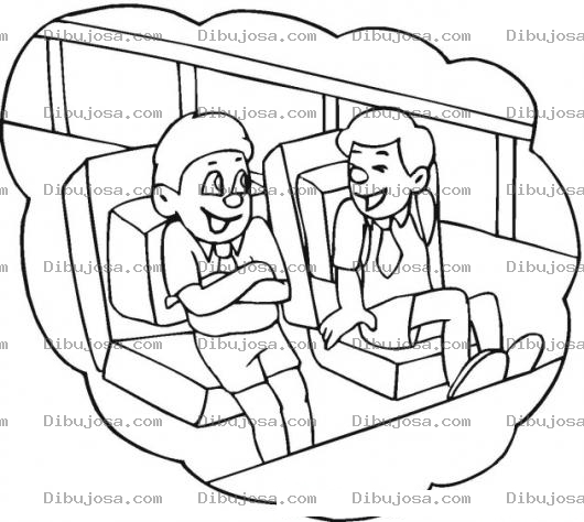 Dibujo para colorear Dibujo De Amigos En El Bus Del Colegio Para Pintar Y Colorear