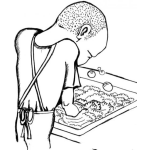 Dibujo para colorear Dibujo De Hombre Lavando Platos Para Pintar Y Colorear