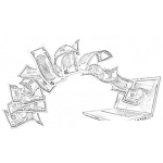Dibujo para colorear Dinero De Internet Para Pintar Y Colorear