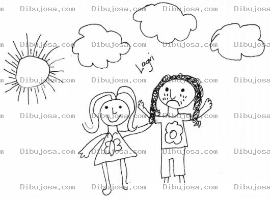 Dibujo para colorear Dibujo De Dos Amiguitas Para Pintar Y Colorear Ninas Amigas