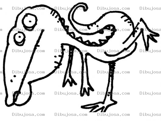 Dibujo para colorear Dibujo De Dinosaurio Parado En Una Pata Para Pintar Y Colorear