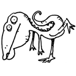 Dibujo para colorear Dibujo De Dinosaurio Parado En Una Pata Para Pintar Y Colorear