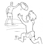 Dibujo para colorear Dibujo De Papa Con Su Hijo Jugando Futbol Americano Para Pintar Y Colorear
