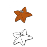 Dibujo para colorear Colorear estrellita de mar con muestra final