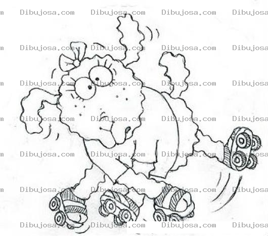 Dibujo para colorear Dibujo De Ovejita En Patines Para Pintar Y Colorear Oveja Patinadora