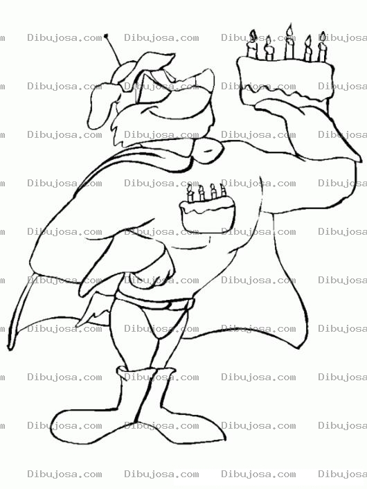 Dibujo para colorear Dibujo Del Super Perro Del Pastel Para Pintar Y Colorear Al Perro De Los Pastetes Para Celebrar Cumpleanos De 5 Velitas