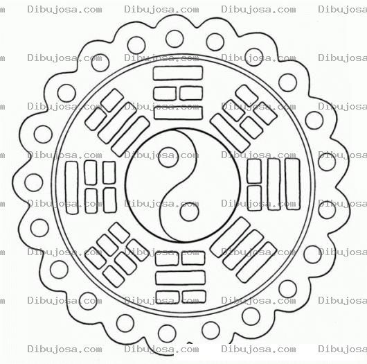 Dibujo para colorear Mandalas Para Colorear Escudo Coreano Para Pintar Y Colorear Ying Yang