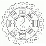 Dibujo para colorear Mandalas Para Colorear Escudo Coreano Para Pintar Y Colorear Ying Yang