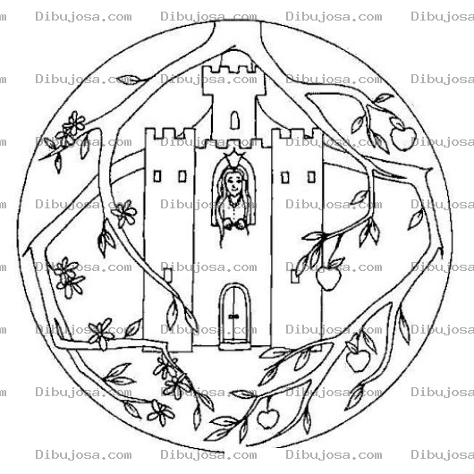 Dibujo para colorear Mandalas Para Colorear De Castillo De Princesa