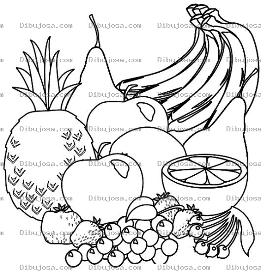 Dibujo para colorear Dibujodefrutas.com Para Pintar Y Colorear Dibujo De Frutas