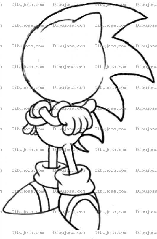 Dibujo para colorear Dibujo De Sonic Sin Cara Para Pintar Y Colorear