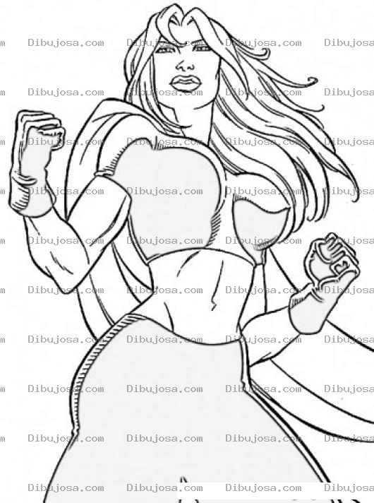 Dibujo para colorear Dibujo De Mujer Peleadora Con Guantes De Pelea Para Pintar Y Colorear