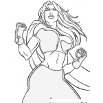 Dibujo para colorear Dibujo De Mujer Peleadora Con Guantes De Pelea Para Pintar Y Colorear