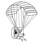 Dibujo para colorear Dibujo De Paracaidas Con Helice Para Pintar Y Colorear Paracaidista Con Motor