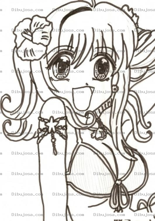Dibujo para colorear Dibujo De Chica Maga En Traje De Playa Para Pintar Y Colorear