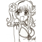 Dibujo para colorear Dibujo De Chica Maga En Traje De Playa Para Pintar Y Colorear