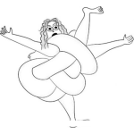 Dibujo para colorear Dibujo De Mujer Enredada En Su Propio Cuerpo Para Pintar Y Colorear