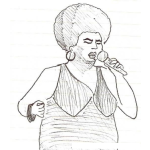 Dibujo para colorear Dibujo De Mujer Morena Gorda Morocha Cantando Para Pintar Y Colorear