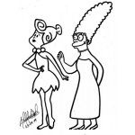 Dibujo para colorear Dibujo De Senora Picapiedra Y Senora Simpson Para Pintar Y Colorear