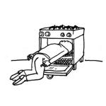 Dibujo para colorear Se Acabo El Gas Dibujo De Mujer Oliendo El Horno De La Estufa Comprobando Que Se Acabo El Gas Otra Vez Para Pintar Y Colorear
