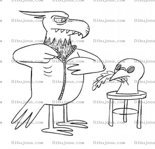 Dibujo para colorear Dibujo De Gavilan Con Disfraz De Paloma De La Paz Para Pintar Y Colorear