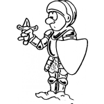 Dibujo para colorear Disfuncion Erectil Dibujo De Un Caballero Con Espada Chiquita Y Diminuta Para Pintar Y Colorear