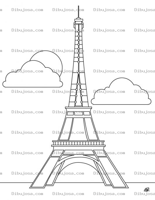 Dibujo para colorear Colorear la torre ifel