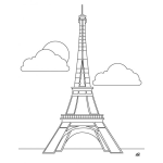 Dibujo para colorear Colorear la torre ifel