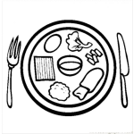 Dibujo para colorear Comida De Dieta Dibujo De Plato Dietetico Para Pintar Y Colorear