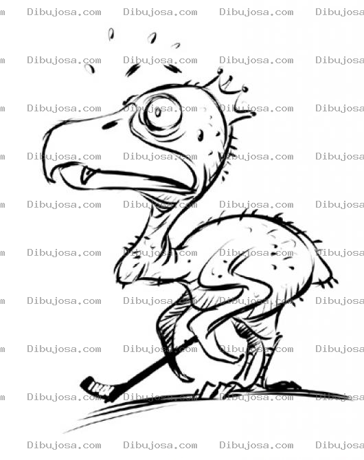 Dibujo para colorear Pollo Sin Plumas Dibujo Del Rey Pollo Desplumado Jugando Golf Para Pintar Y Colorear